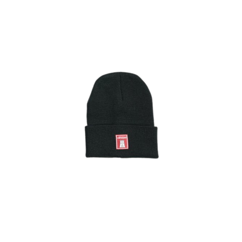 Strick-Beanie mit Umschlag - Ritze / Hamburg - black