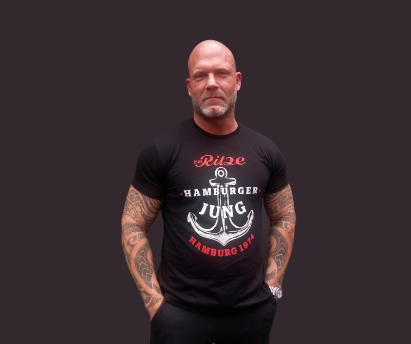 T-Shirt "Zur Ritze - Hamburger Jung" in schwarz