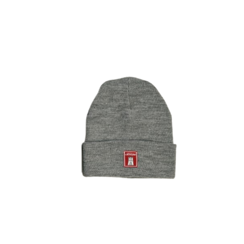Strick-Beanie mit Umschlag - Ritze / Hamburg - grau