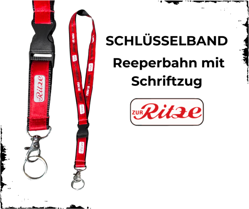 Schlüsselband Reeperbahn mit Ritze Schriftzug